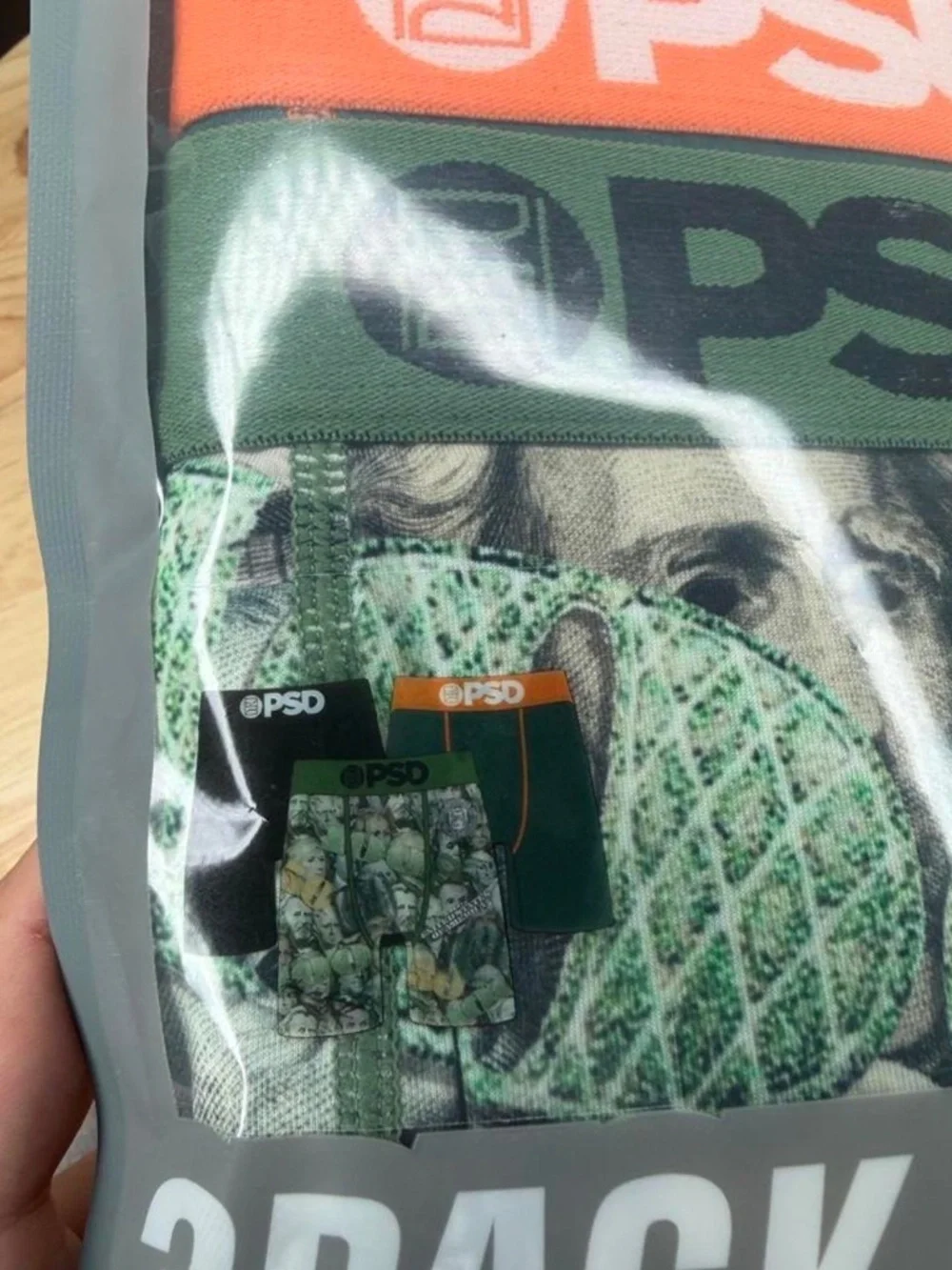 PSD 3 Pack Core Standard Boxer Briefs Money Gang Green/Black Size Small NEW